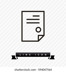 document isolated minimal icon. signature and impress line vector icon for websites and mobile minimalistic flat design.