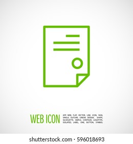 document isolated minimal icon. signature and impress line vector icon for websites and mobile minimalistic flat design.
