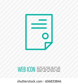 document isolated minimal icon. signature and impress line vector icon for websites and mobile minimalistic flat design.