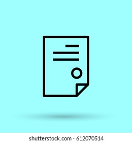 document isolated minimal icon. signature and impress line vector icon for websites and mobile minimalistic flat design.