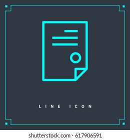 document isolated minimal icon. signature and impress line vector icon for websites and mobile minimalistic flat design.