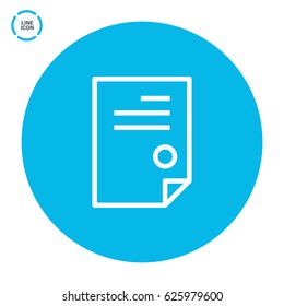 document isolated minimal icon. signature and impress line vector icon for websites and mobile minimalistic flat design.