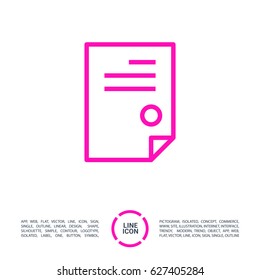 document isolated minimal icon. signature and impress line vector icon for websites and mobile minimalistic flat design.