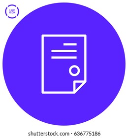 document isolated minimal icon. signature and impress line vector icon for websites and mobile minimalistic flat design.
