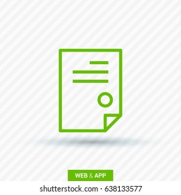 document isolated minimal icon. signature and impress line vector icon for websites and mobile minimalistic flat design.