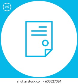 document isolated minimal icon. signature and impress line vector icon for websites and mobile minimalistic flat design.