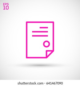 document isolated minimal icon. signature and impress line vector icon for websites and mobile minimalistic flat design.