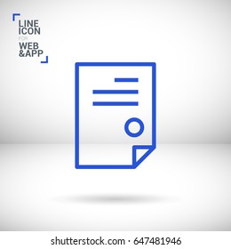 document isolated minimal icon. signature and impress line vector icon for websites and mobile minimalistic flat design.