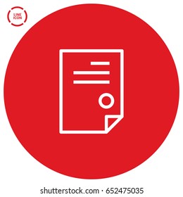 document isolated minimal icon. signature and impress line vector icon for websites and mobile minimalistic flat design.
