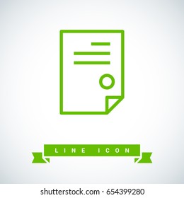 document isolated minimal icon. signature and impress line vector icon for websites and mobile minimalistic flat design.