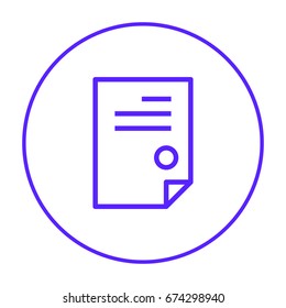 document isolated minimal icon. signature and impress line vector icon for websites and mobile minimalistic flat design.