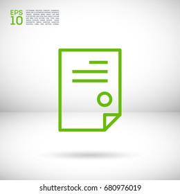document isolated minimal icon. signature and impress line vector icon for websites and mobile minimalistic flat design.
