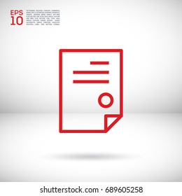 document isolated minimal icon. signature and impress line vector icon for websites and mobile minimalistic flat design.