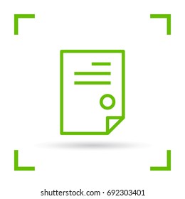 document isolated minimal icon. signature and impress line vector icon for websites and mobile minimalistic flat design.