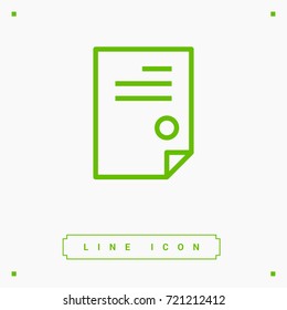 document isolated minimal icon. signature and impress line vector icon for websites and mobile minimalistic flat design.