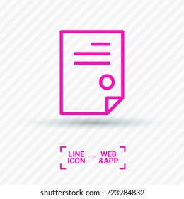 document isolated minimal icon. signature and impress line vector icon for websites and mobile minimalistic flat design.