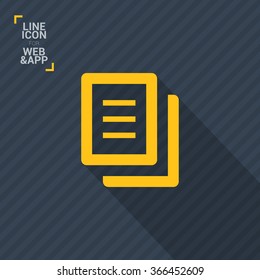 Document isolated minimal single flat linear icon for application and info-graphic. Paper line vector icon for websites and mobile minimalistic flat design.