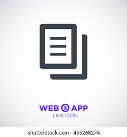 Document isolated minimal single flat linear icon for application and info-graphic. Paper line vector icon for websites and mobile minimalistic flat design.