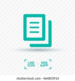 Document isolated minimal single flat linear icon for application and info-graphic. Paper line vector for websites and mobile minimalistic design.