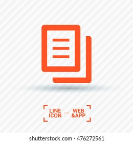 Document isolated minimal single flat linear icon for application and info-graphic. Paper line vector icon for websites and mobile minimalistic flat design.