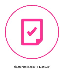 Document isolated minimal single flat linear icon for application and info-graphic. Tick line vector icon for websites and mobile minimalistic flat design.