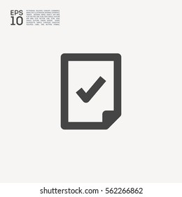 Document isolated minimal single flat linear icon for application and info-graphic. Tick line vector icon for websites and mobile minimalistic flat design.