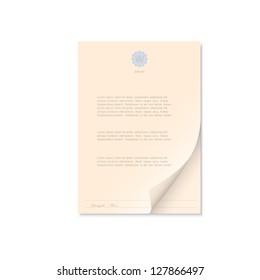 Document isolated on white. Vector EPS10