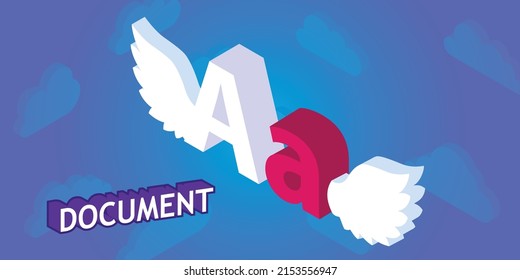 Document isometric design icon. Vector web illustration. 3d colorful concept