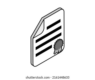 Document isometric design icon. Vector web illustration. 3d colorful concept