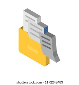 Document isometric left top view 3D icon