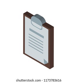 Document isometric left top view 3D icon