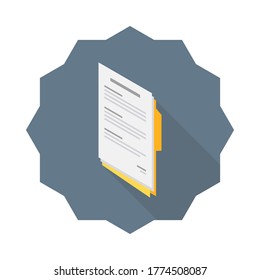 Document Isometric left view icon vector isometric. Flat style vector illustration.