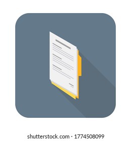 Document Isometric left view icon vector isometric. Flat style vector illustration.