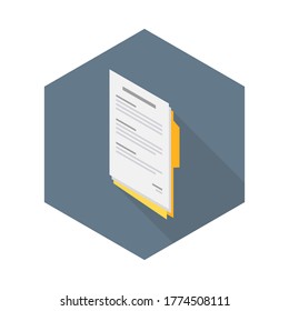 Document Isometric left view icon vector isometric. Flat style vector illustration.