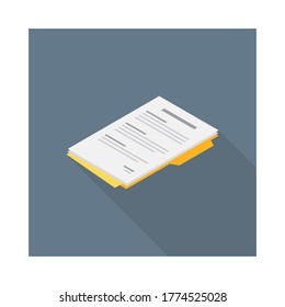 Document Isometric left view icon vector isometric. Flat style vector illustration.