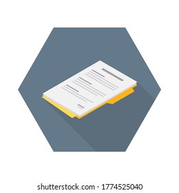 Document Isometric left view icon vector isometric. Flat style vector illustration.