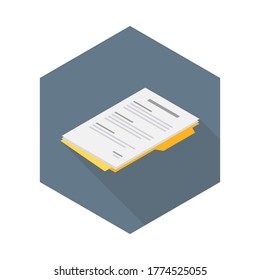 Document Isometric left view icon vector isometric. Flat style vector illustration.