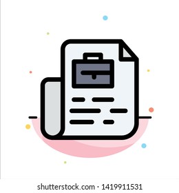 Document, Job, File, Bag Abstract Flat Color Icon Template