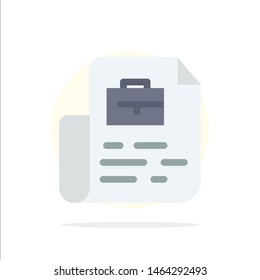 Document, Job, File, Bag Abstract Circle Background Flat color Icon. Vector Icon Template background