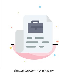 Document, Job, File, Bag Abstract Flat Color Icon Template. Vector Icon Template background