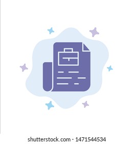 Document, Job, File, Bag Blue Icon on Abstract Cloud Background