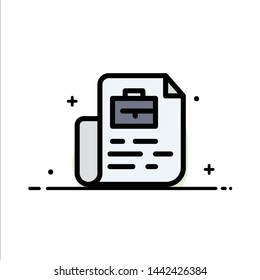 Document, Job, File, Bag  Business Flat Line Filled Icon Vector Banner Template
