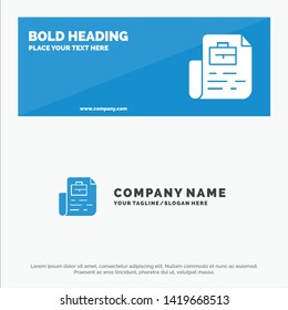 Document, Job, File, Bag SOlid Icon Website Banner and Business Logo Template