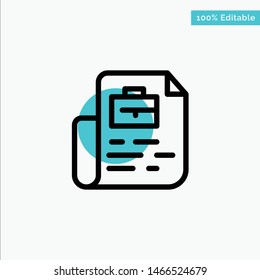 Document, Job, File, Bag turquoise highlight circle point Vector icon. Vector Icon Template background