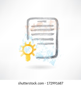 Document with lamp grunge icon.