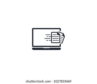 Document and Laptop icon logo template