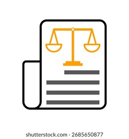 Document of law icon on white background.