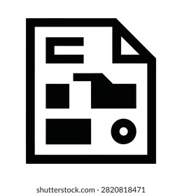 Document Layout Icon Black Silhouette On White Background