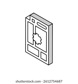 document layout technical writer isometric icon vector. document layout technical writer sign. isolated symbol illustration