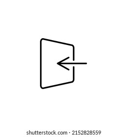 document left arrow icon design. Rectangle with rounded corners on a white background.. Vector illustration eps 10